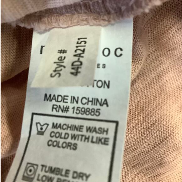 Mododoc Womens XS Pink Peach Slub Jersey Easy Polo Tee Shirt Long Sleeve MM35-7 - Picture 11 of 11